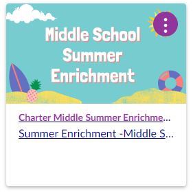 Middle School Summer Enrichment button 